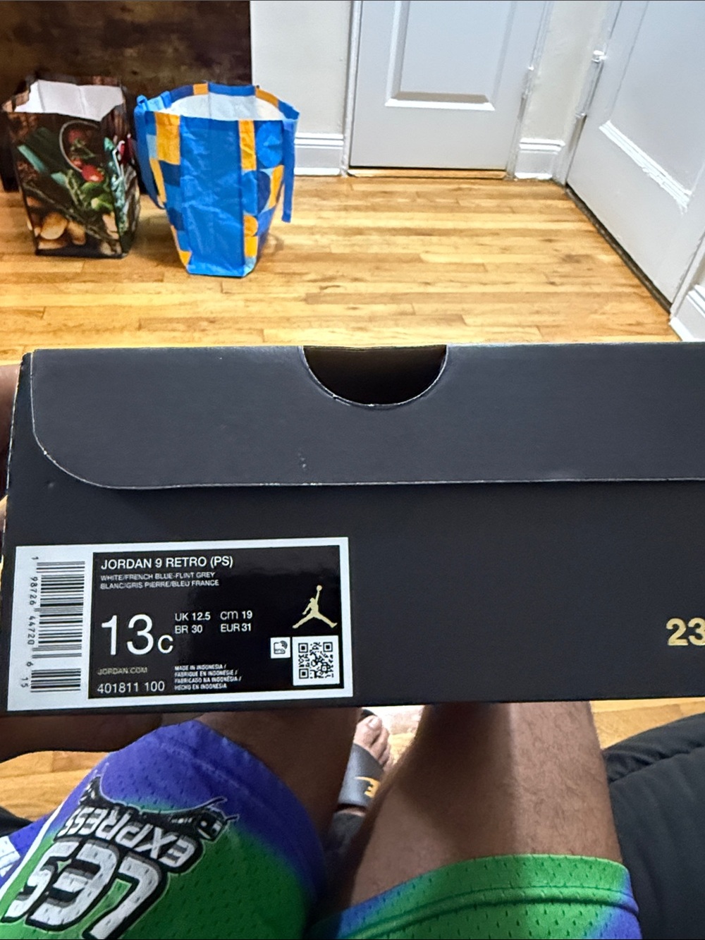 Jordan Kids White and Gray Basketball Sneakers - Picture 2 of 7